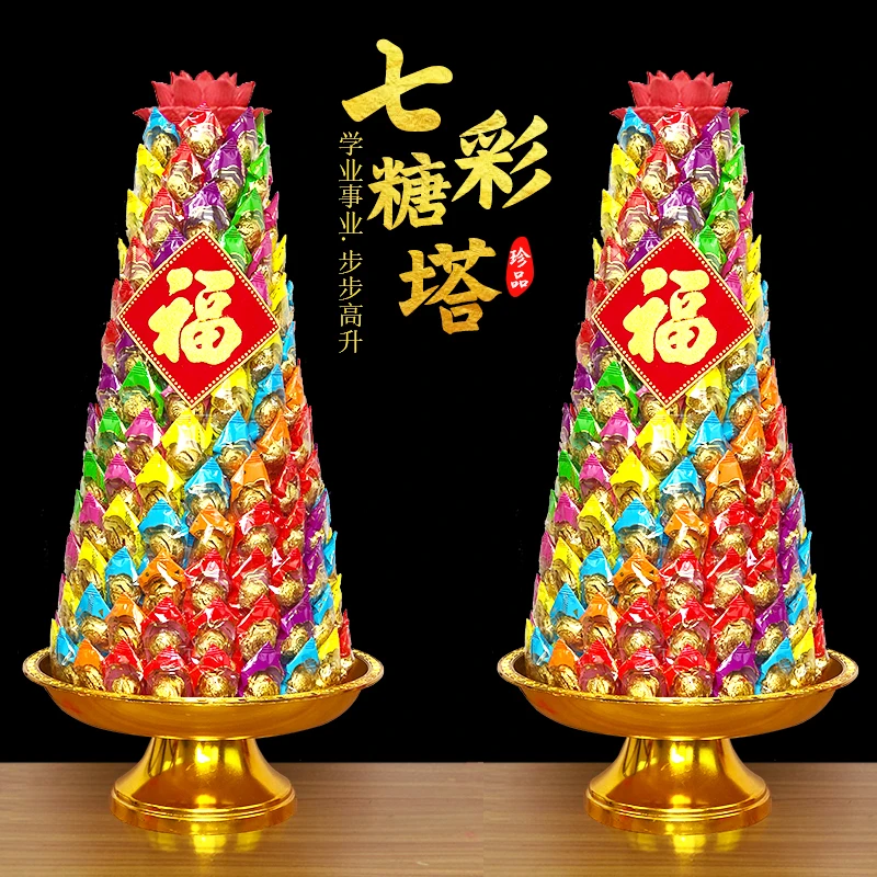 7彩莲花糖塔闽南潮汕殿前用品荷花灯菠萝旺来7-9-11-13-17层