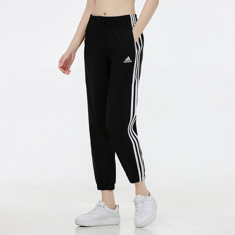 adidas阿迪达斯时尚薄款休闲系带轻运动九分女装速干运动裤GR9605