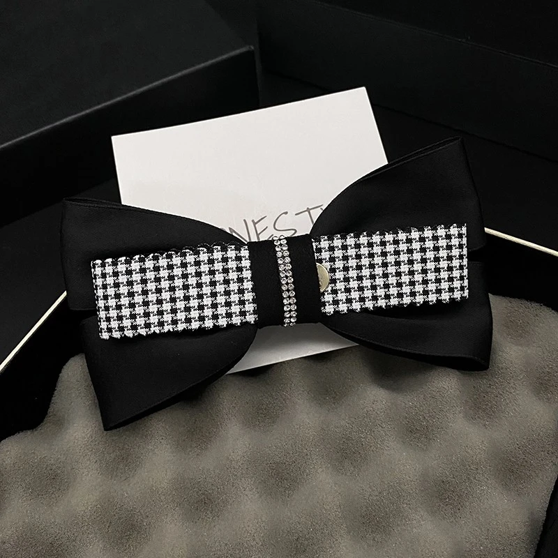 蝴蝶结发夹2025新款高端后脑勺半扎发头饰女网红夹子黑色发饰发卡