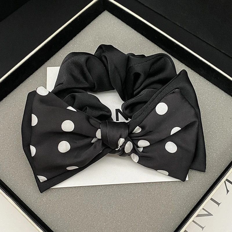 蝴蝶结发圈头饰2025新款头绳扎马尾皮套网红女高级感黑色发绳发饰