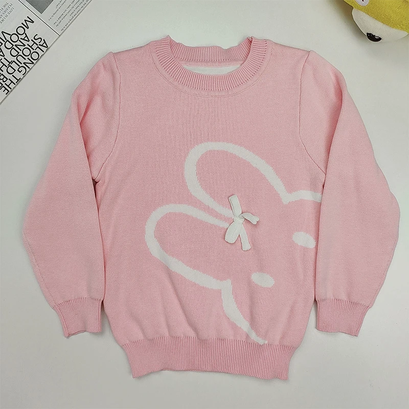 BBFUNG/婴姿坊2024年新款中小女童长袖针织时尚圆领毛衫142118013