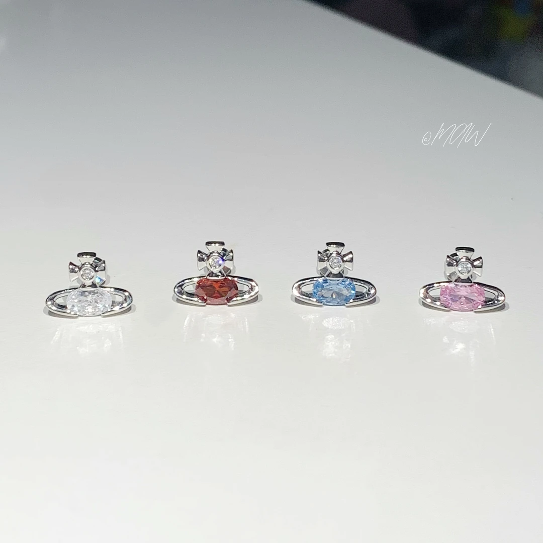 钛钢锆石耳饰 MAW 锆石土星/简约百搭星球钛钢耳钉耳骨钉