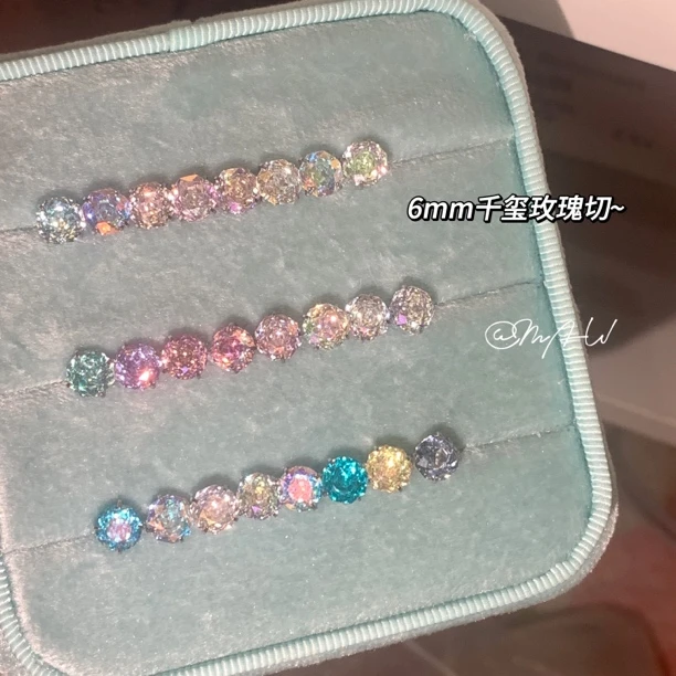 钛钢锆石耳饰 MAW 6mm玫瑰切/超美的玫瑰切耳骨钉耳钉钛钢