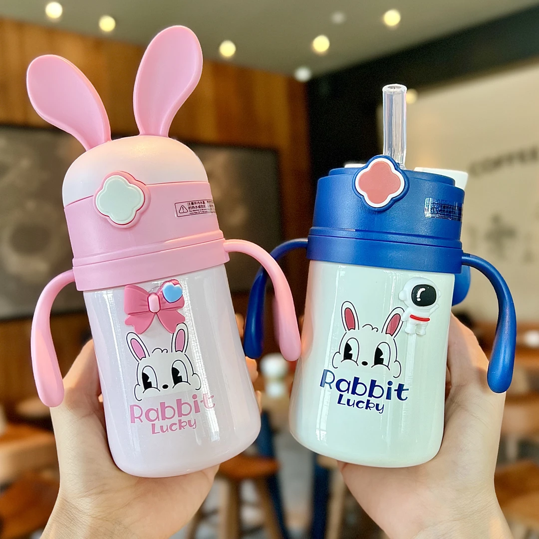 316食品级儿童保温杯婴幼儿学饮杯宝宝一岁以上可爱吸管喝水杯子