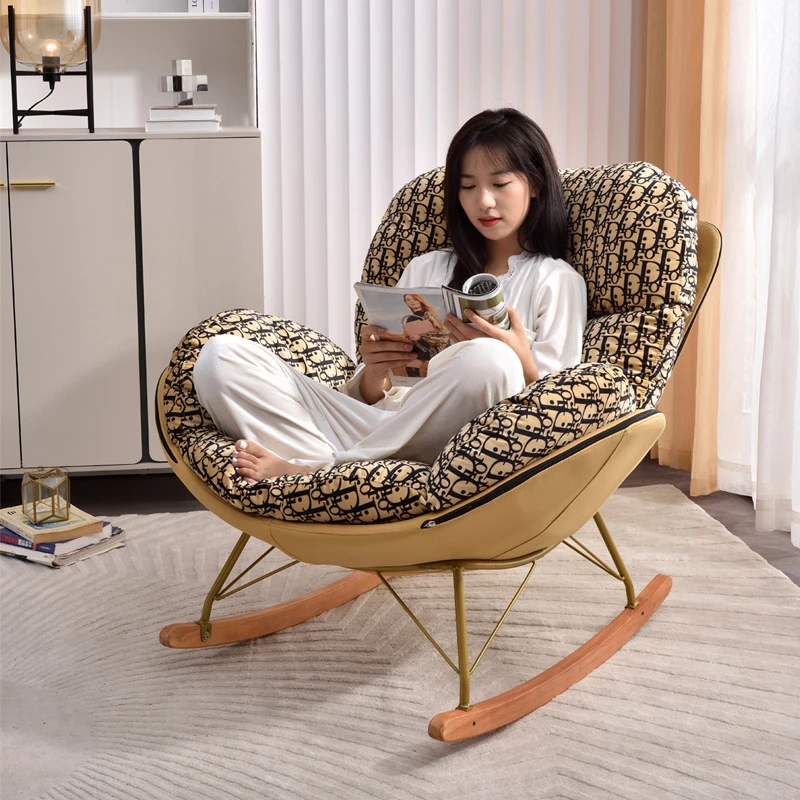 懒人沙发摇摇椅轻奢大人客厅卧室阳台家用网红单人躺椅蛋壳休闲椅