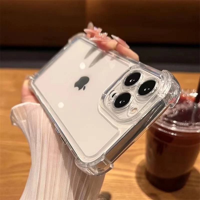四角防摔气囊苹果14手机壳新款iphone13promax高级12全包11透明15