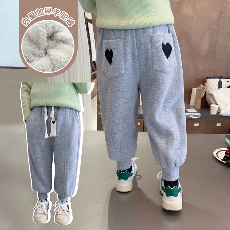 仓库搬迁童装+2D451+加绒加厚女童运动裤儿童洋气休闲裤