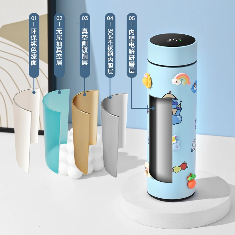 智能保温杯男创意潮流个性学生大容量水杯长效保温24小时保暖杯