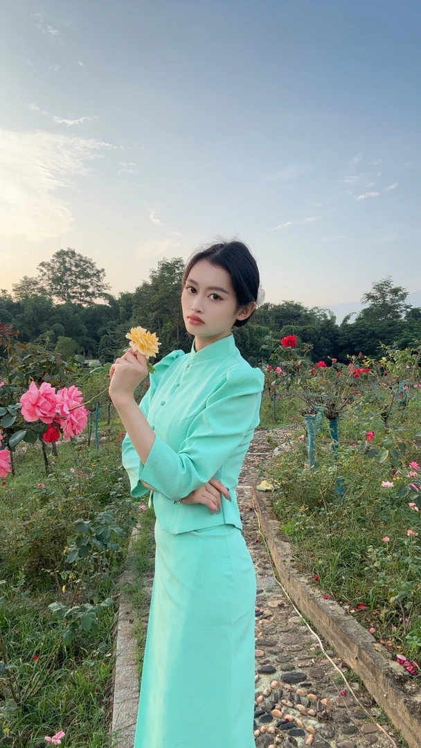 云南傣族服饰旗袍领百搭气质复古