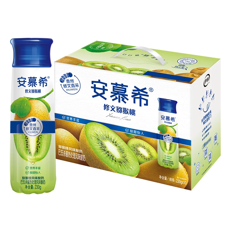 8月伊利安慕希高端修文猕猴桃味酸牛奶230g*10瓶希腊风味酸奶发酵