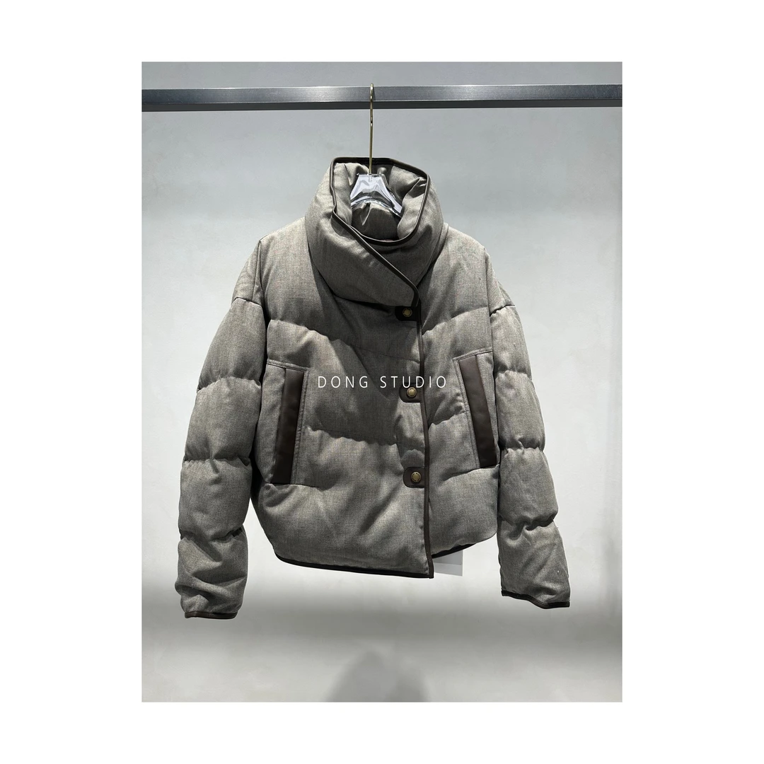 老钱风.精纺可溯源鹅绒时尚羽绒服I4693