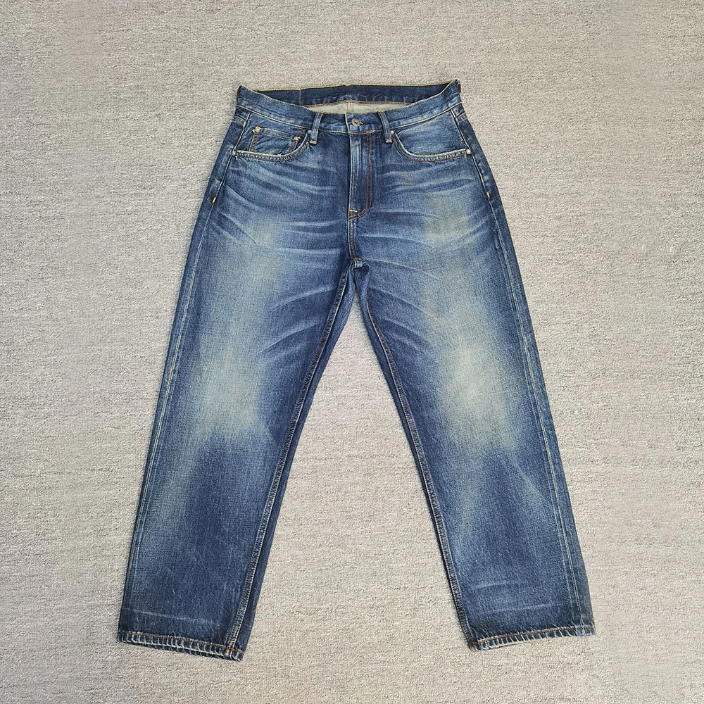 SILVER GECKO秋冬新款轻怀旧赤耳单宁宽松九分牛仔裤 经典水洗款