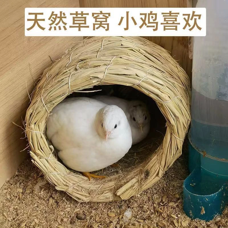 芦丁鸡草编鸡窝房子下蛋孵蛋草鸟窝笼芦丁饲养箱专用保暖造景用品
