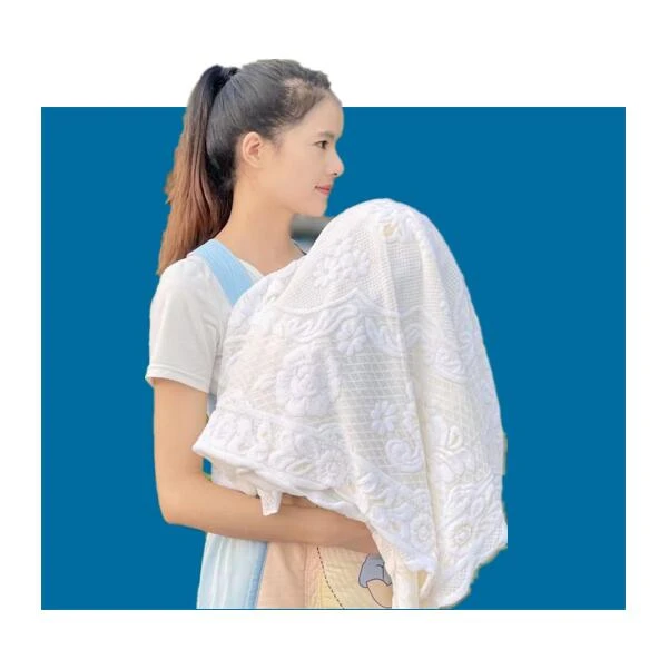 宝宝裹巾盖巾盖毯方巾长巾抱被包被防风防晒防尘防尘遮盖婴儿车