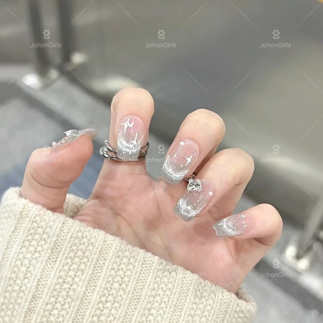 JohonGirls'/琴岛小嫚【星语薄荷】夏日冰凉薄荷极光猫眼手工穿戴甲