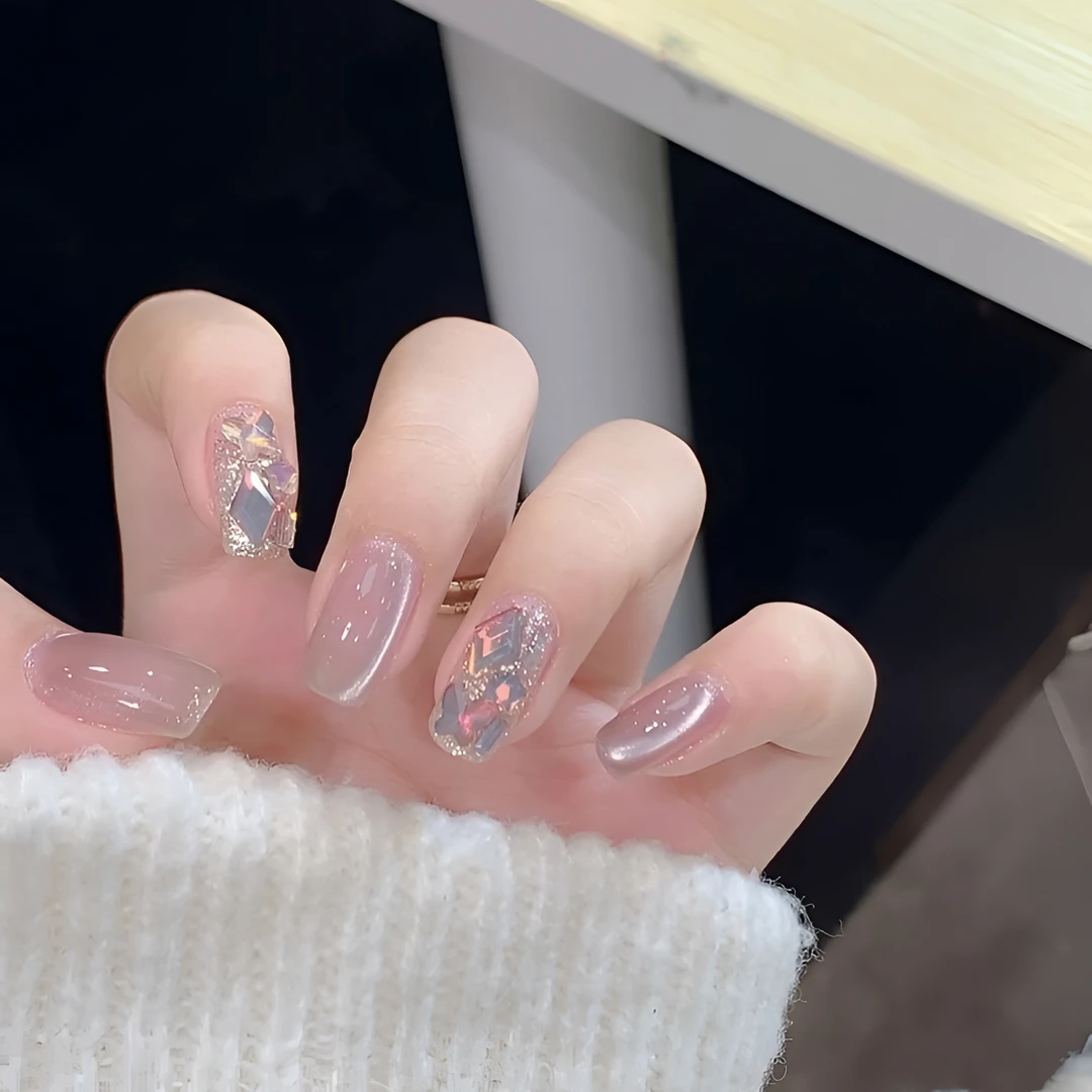 JohonGirls'/琴岛小嫚【璀璨星河】猫眼气质爆闪极光钻纯手工穿戴甲