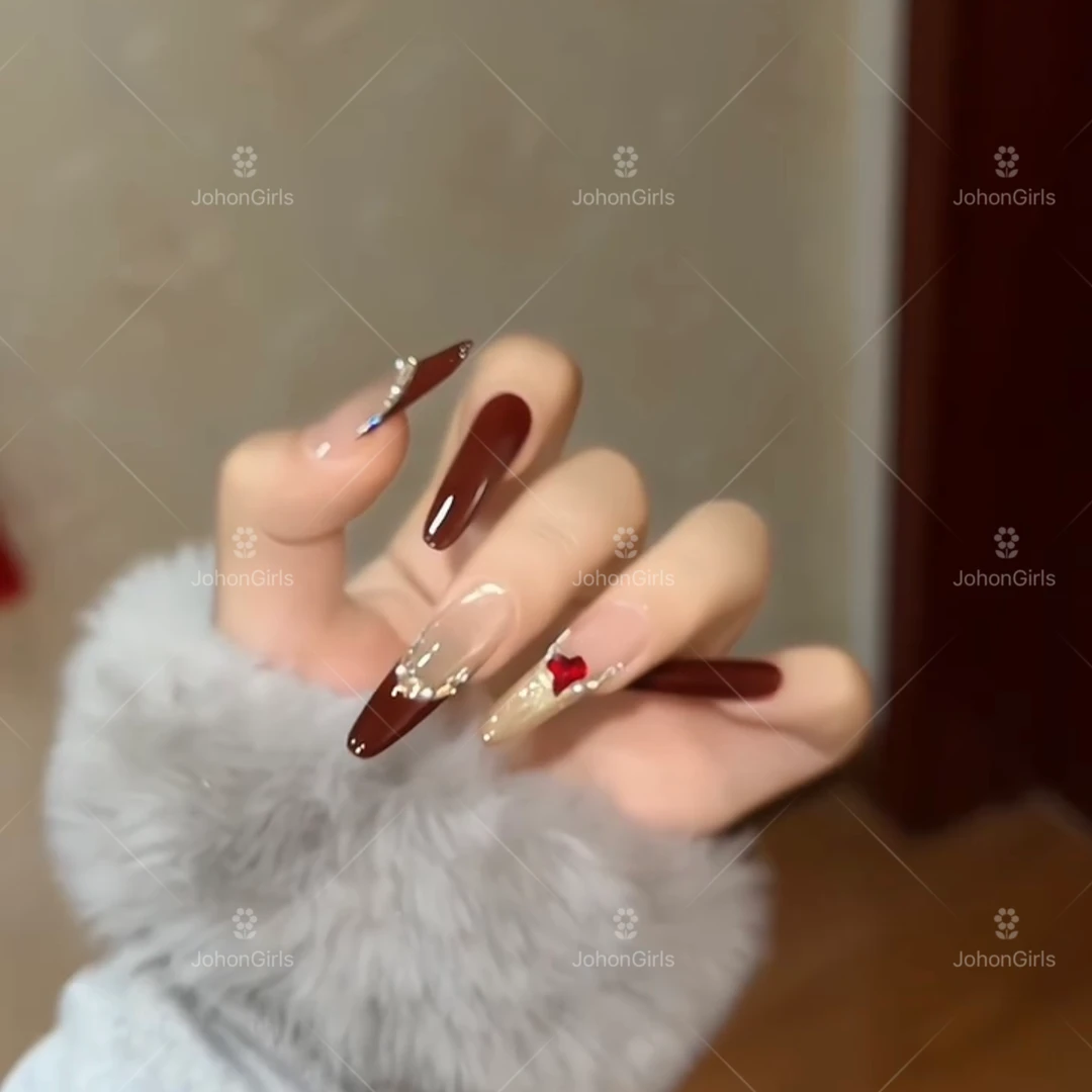 JohonGirls'/琴岛小嫚【幽梦玫瑰】秋冬百搭显白猫眼轻奢手工穿戴甲