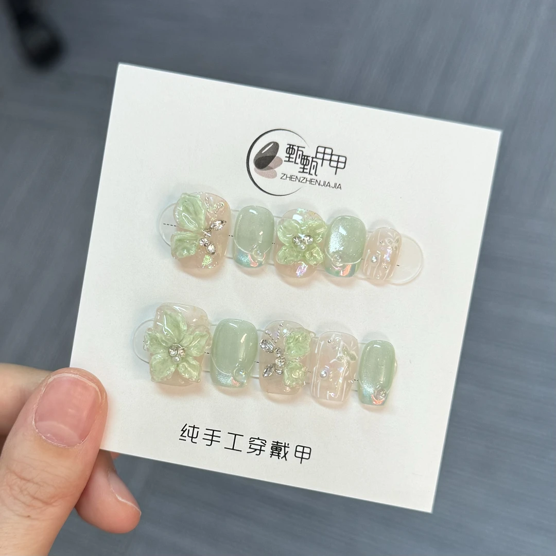 【迷雾森林】手工穿戴甲春夏仙女必备美甲气质纯欲显白猫眼美甲片