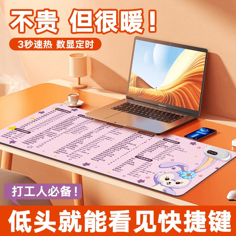 2023新款加热鼠标垫超大号办公室鼠标键盘家用防水插控温【送女友】