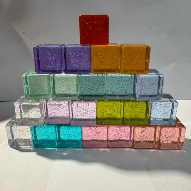 新款炫彩DIY（单色系）18mm爆闪夜光星空平面冰块