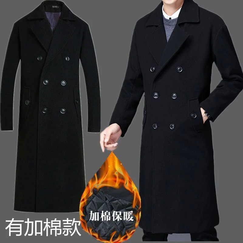 大衣男军阀海军校尉军官军大衣男长款过膝风衣冬季加厚毛呢外套