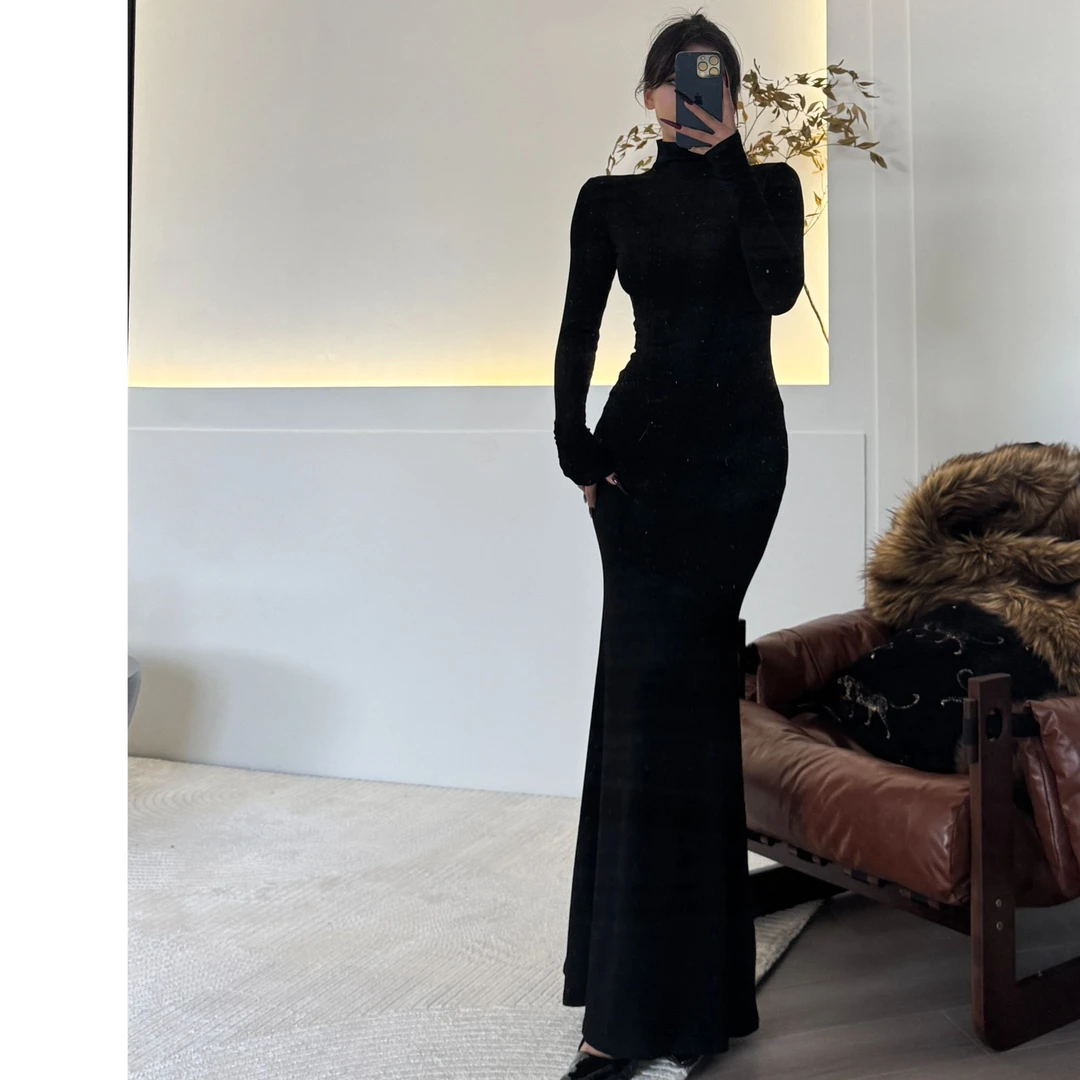 【Glozzzz】 致命诱惑&冷艳御姐 半高领长袖连衣裙1123-1