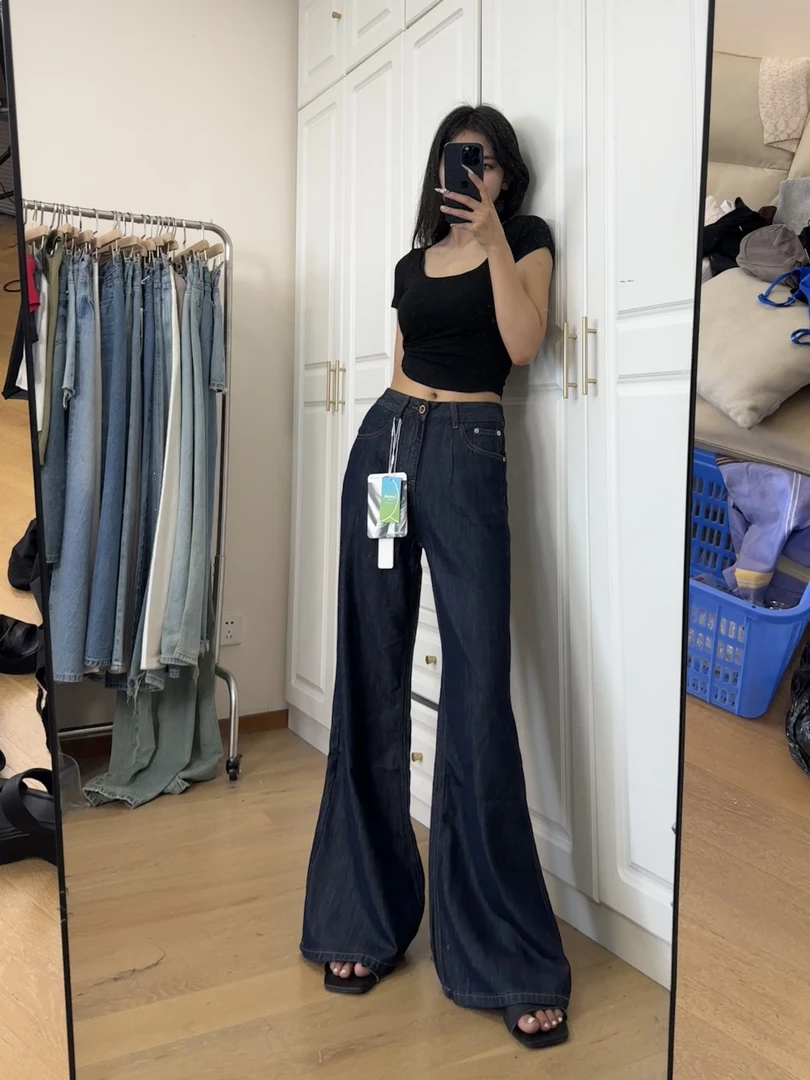 【Glozzzz】丹宁牛子裤 夏季直筒垂感休闲阔腿裤ZW24060