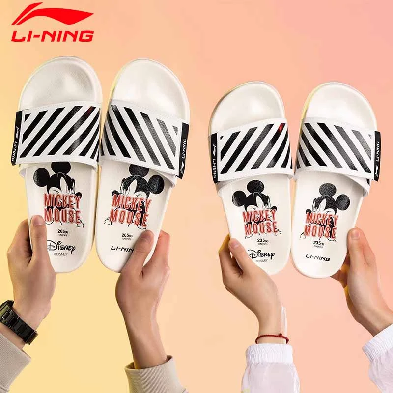 李宁休闲拖鞋男女网红外穿卡通潮流华晨宇同款米奇联名时尚凉拖鞋