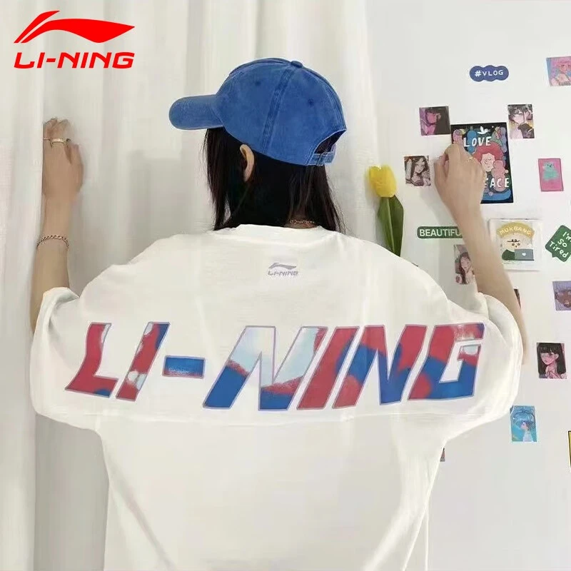 李宁运动短袖女大码潮流2025圆领潮牌百搭时尚爆款T恤ins文化衫男