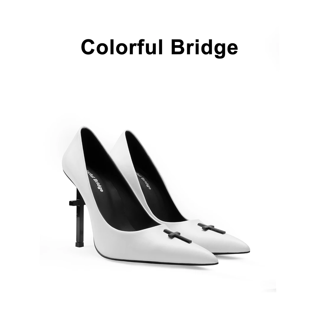 Colorful Bridge丨Crucifix十字架系列 白色修女婚鞋女士高跟鞋