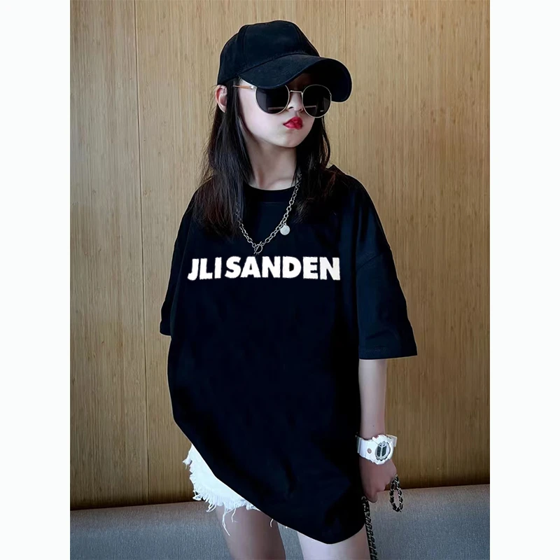 美式hiphop女童纯棉T恤短袖oversize中大童炸街宽松上衣打底衫夏