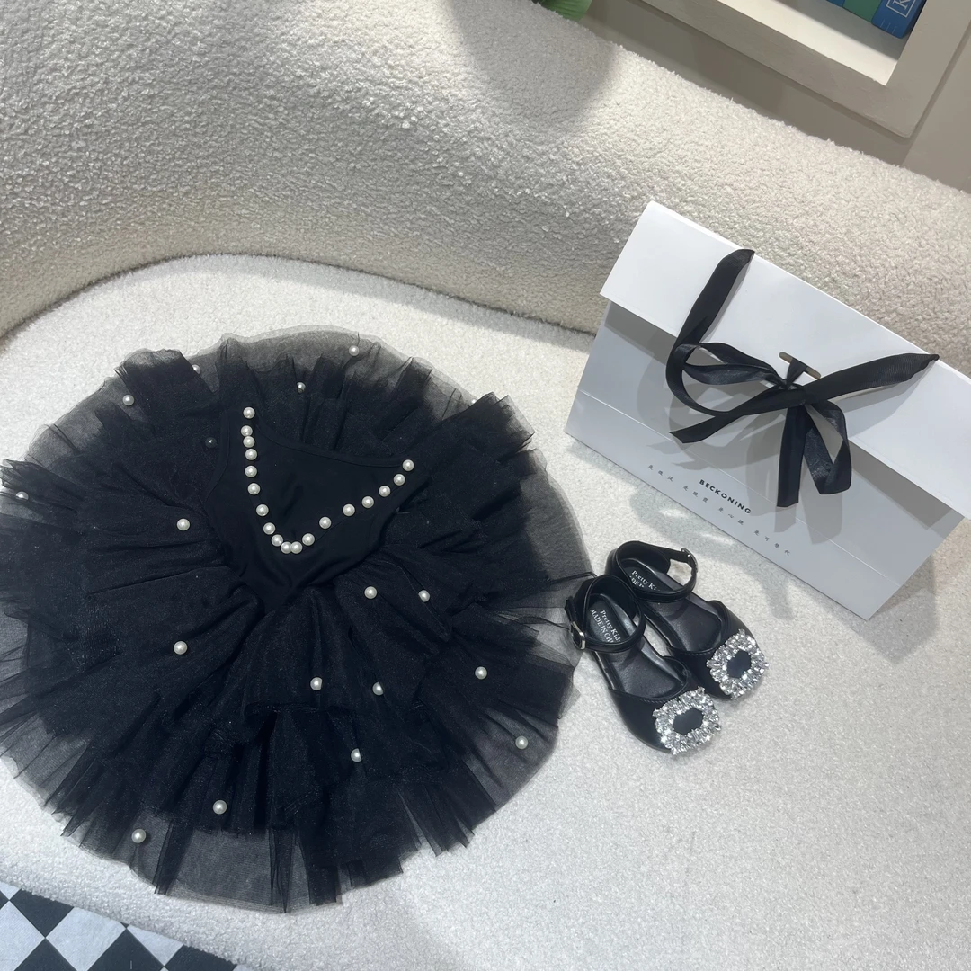 【柚米Kids童品]星空天鹅*吊带连衣裙