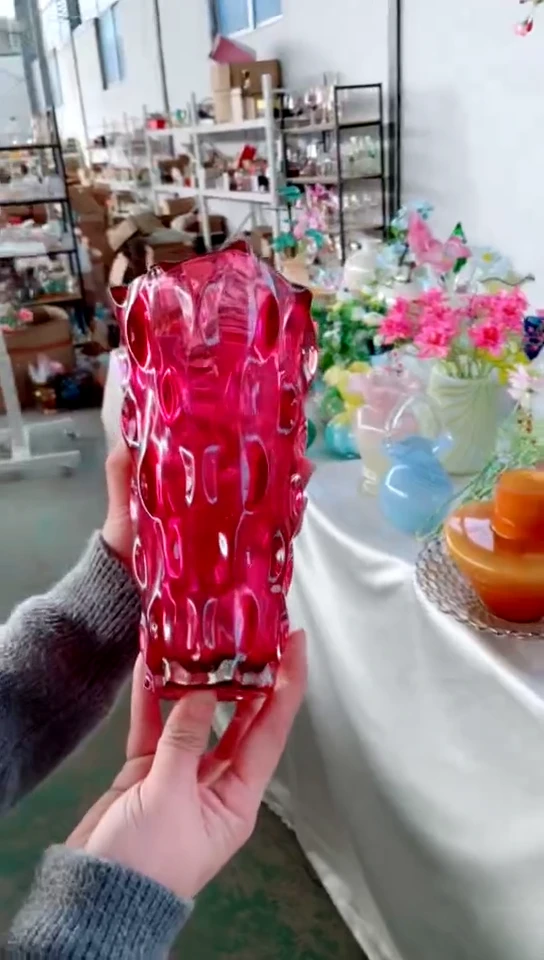 【闪购商品】琉璃手工艺品紫色水晶花瓶