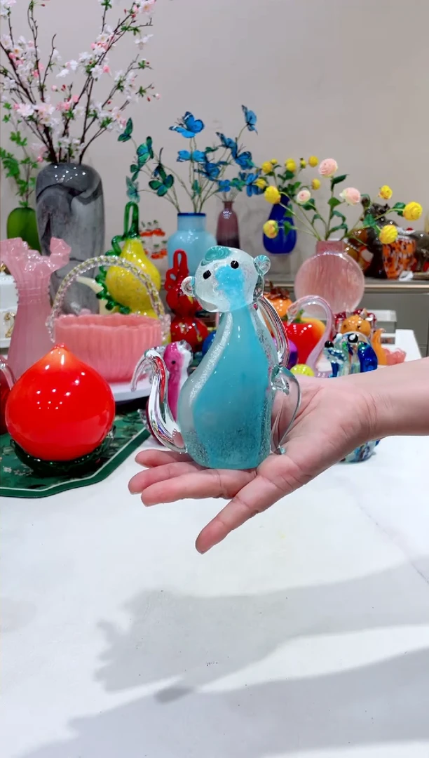 【闪购商品】琉璃手工艺品  蓝色 夜光（猴）