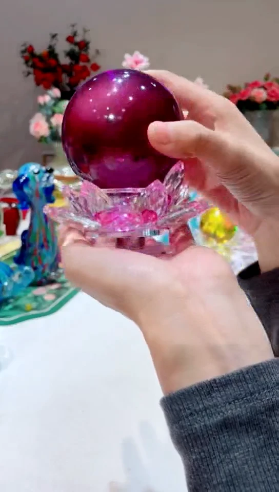 【闪购商品】琉璃手工艺品紫色水晶球
