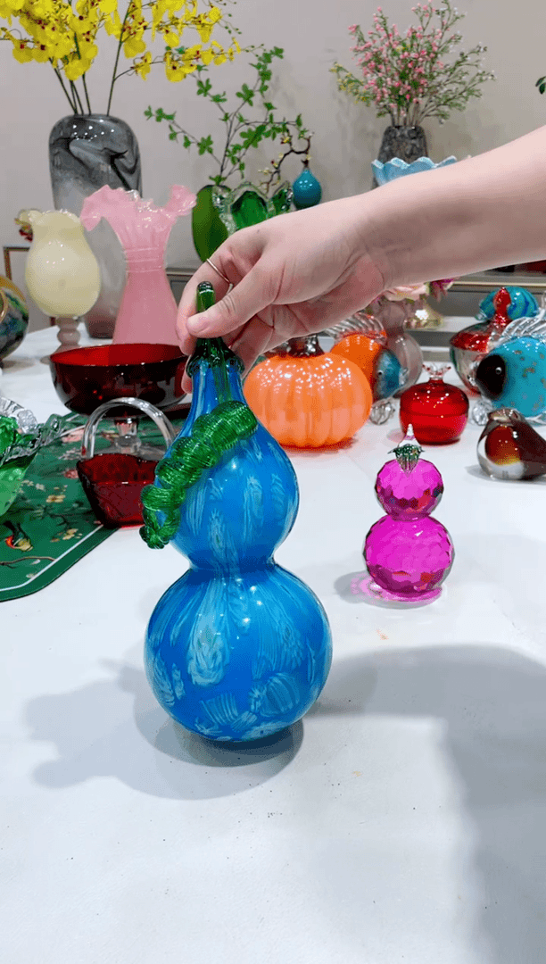 【闪购商品】琉璃手工艺品   蓝色 琉璃 葫芦