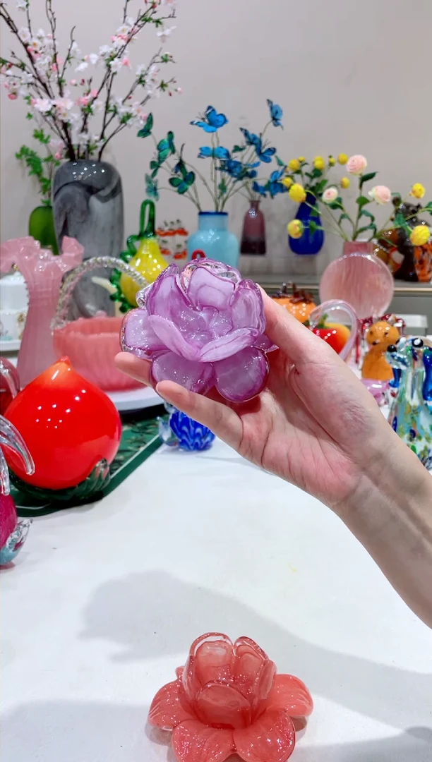 【闪购商品】琉璃手工艺品 紫色 琉璃烛台