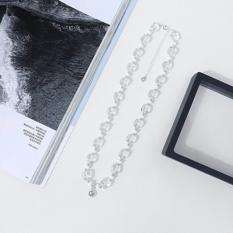 铜玻璃项链 【胖佳佳】透明水晶串珠项链女高级时尚百搭H624P16834