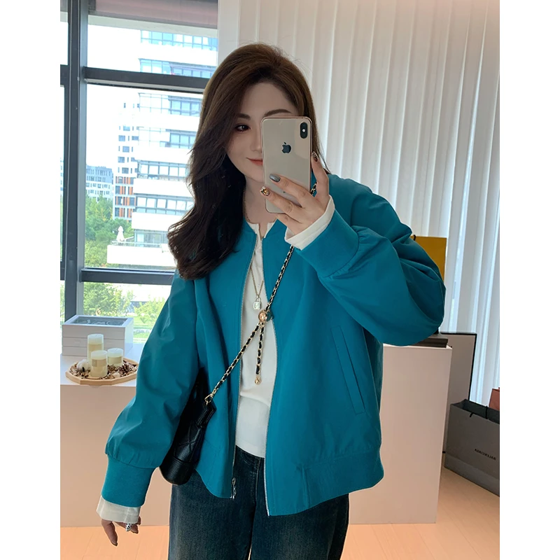 【胖佳佳】博主穿搭 棒球服外套秋季宽松百搭休闲上衣H624T14069