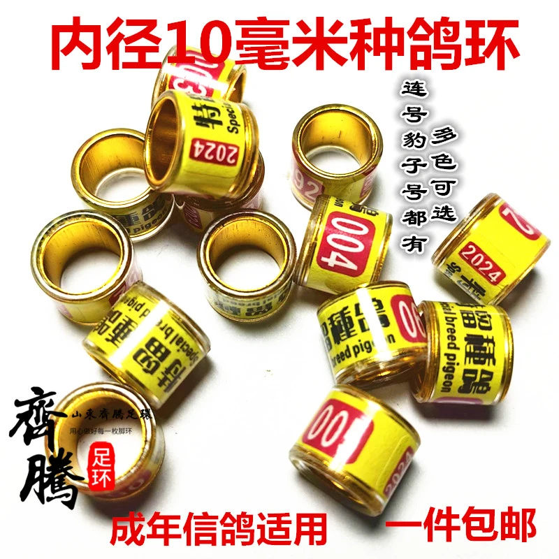 2025年大内经种鸽环内径10毫米铝塑环成年信鸽环