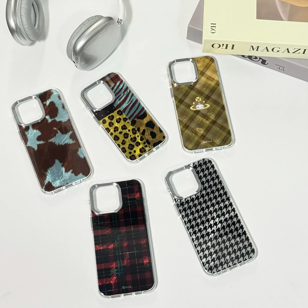 imd复古格子创意便捷适用iPhone系列个性小众卡通可爱创意手机壳