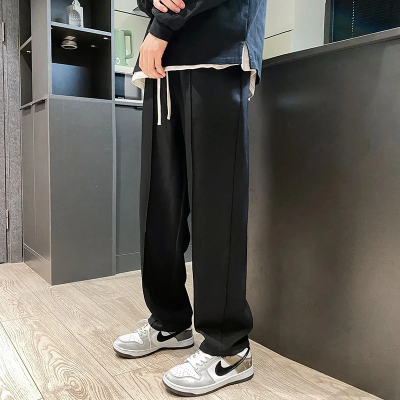 稻草人2025夏季新款垂感休闲西裤男冰丝休闲裤简约百搭微弹直筒裤