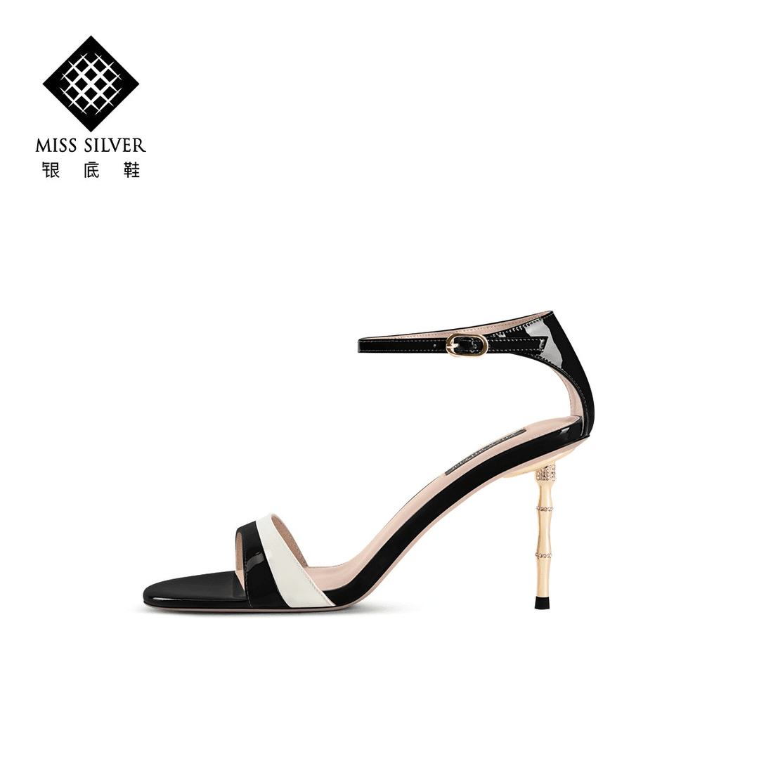 MISSSILVER夏季露趾凉鞋女款2022新款爆款气质一字带细跟高跟鞋