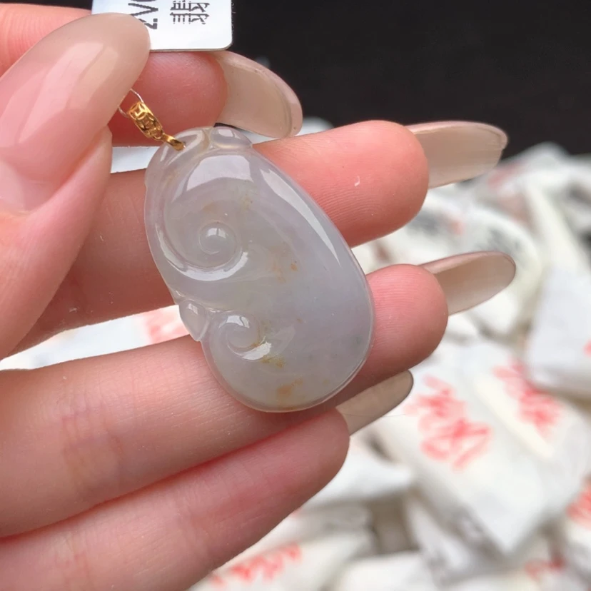 【闪购商品】翡翠挂件18K金镶嵌一