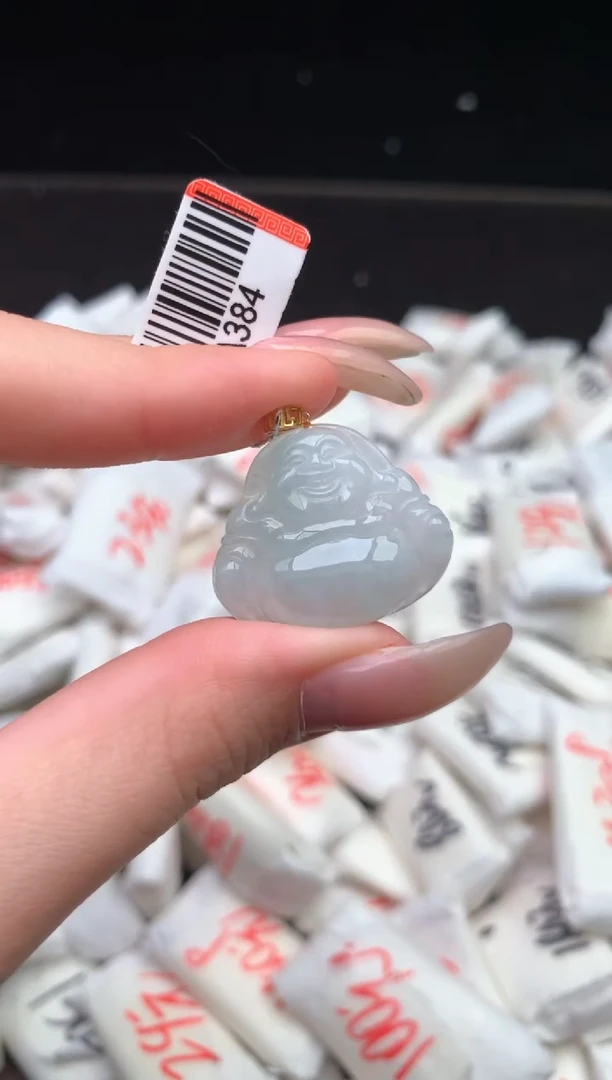 【闪购商品】翡翠挂件18K金镶嵌一