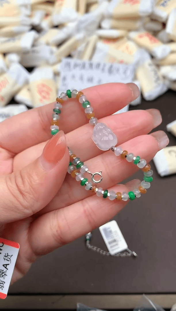 【闪购商品】翡翠手链银S925镶嵌83