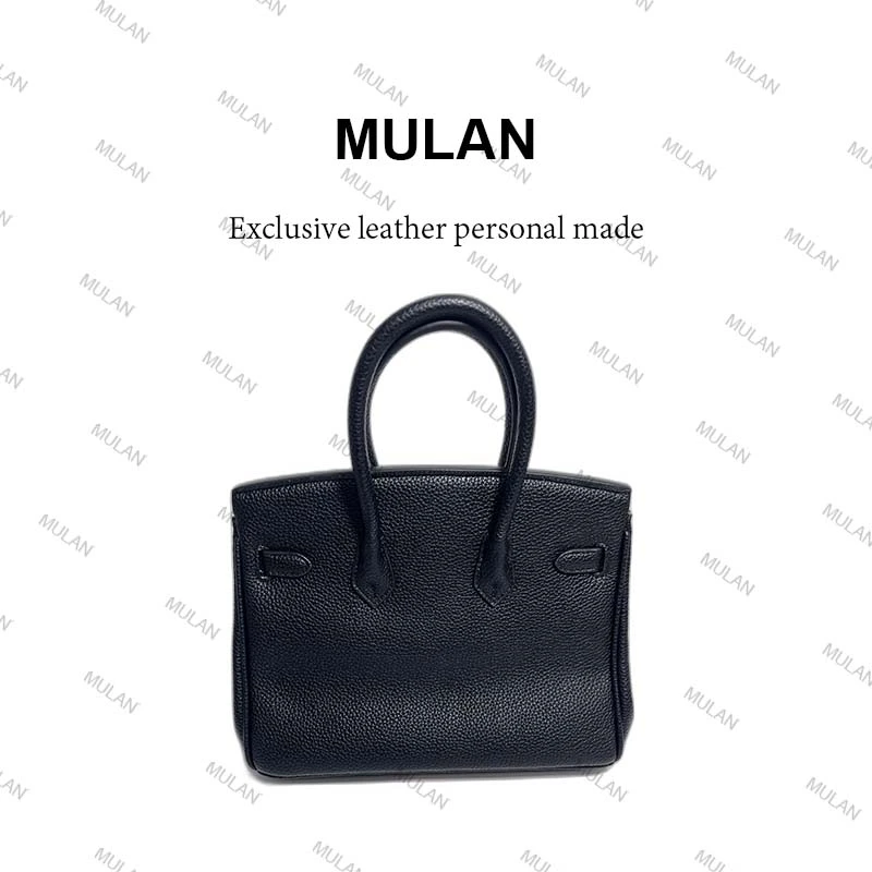 【沐澜】2024夏季新款手工真皮高定女包1067小号荔枝纹黑色气质轻奢