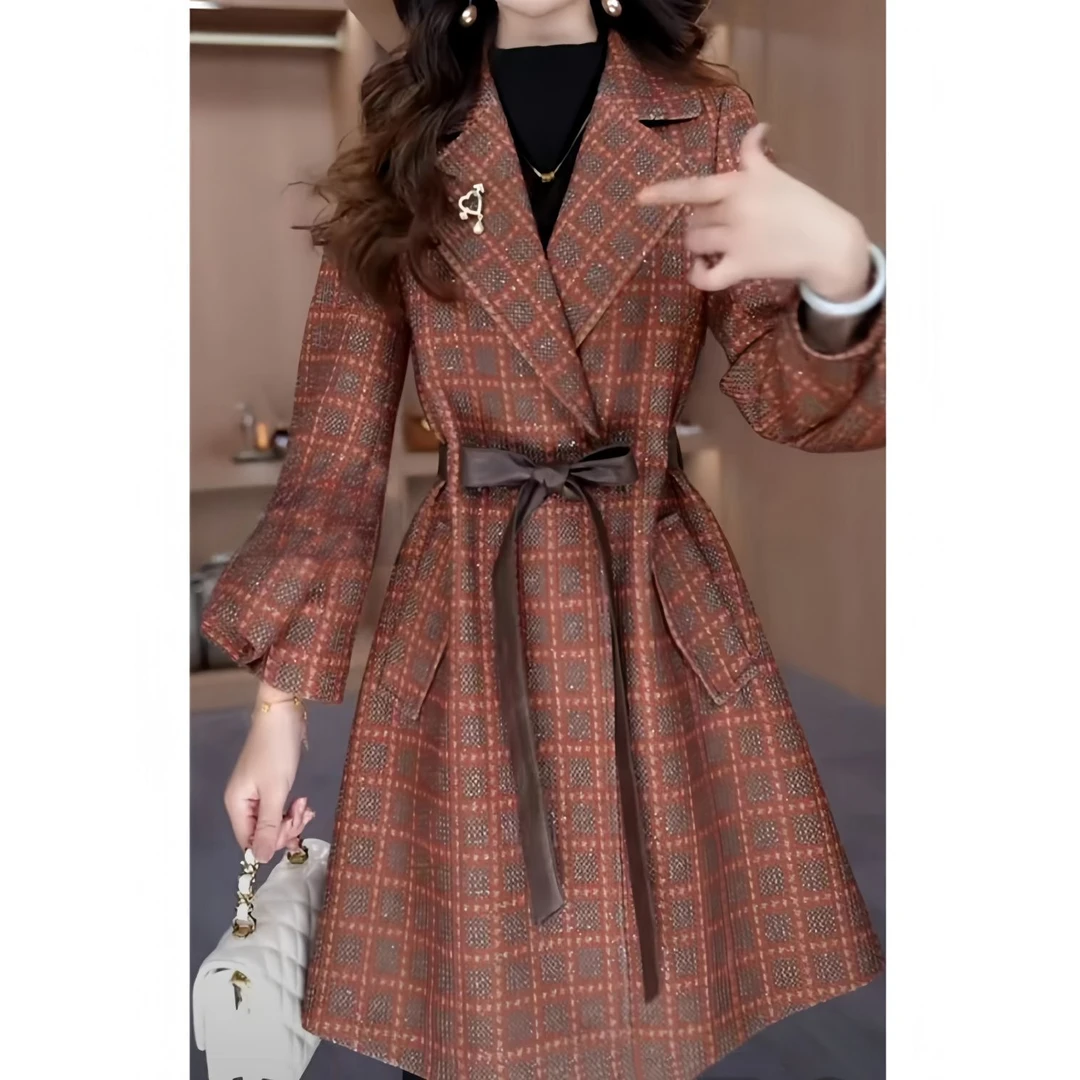 杭州意法风衣外套女士春秋2024新款小个子高级感中长款大衣5460