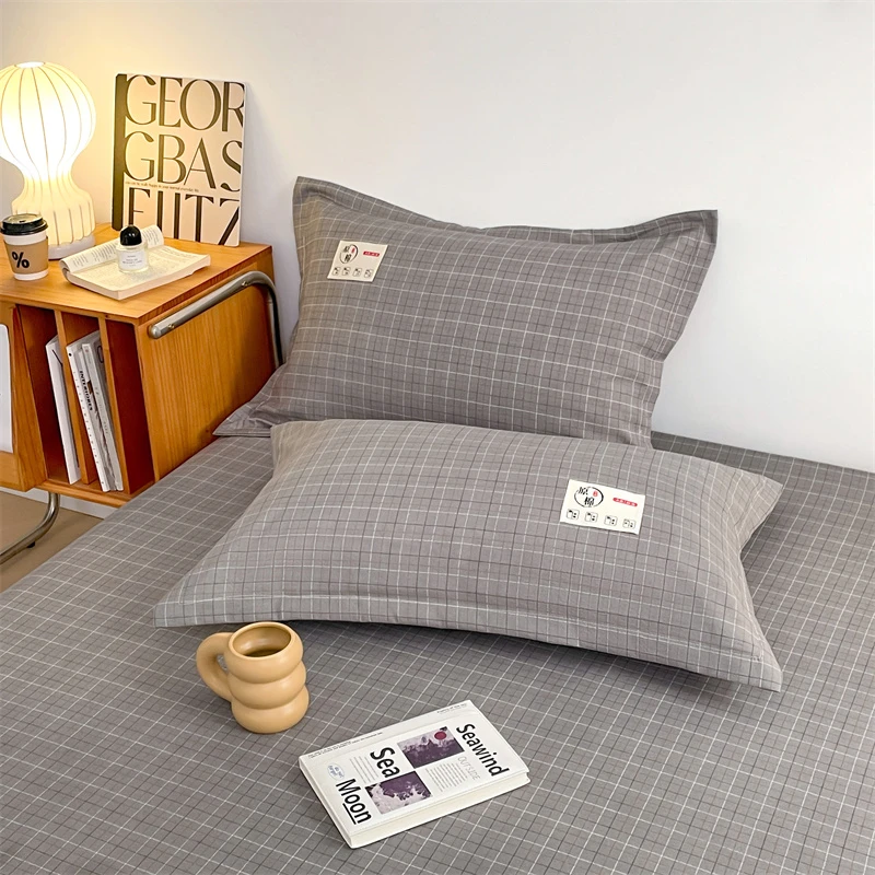 水洗棉麻单层枕套*74【一对装】宿舍成人枕芯内胆套枕头套枕头罩