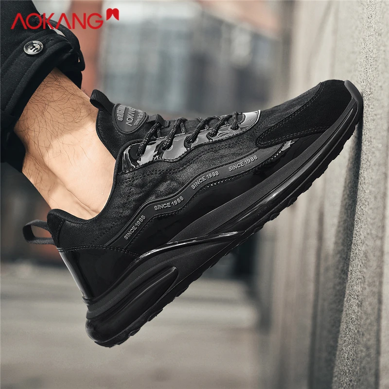 Aokang/奥康2025爆款新款男士工作鞋时尚休闲潮鞋百搭黑色鞋